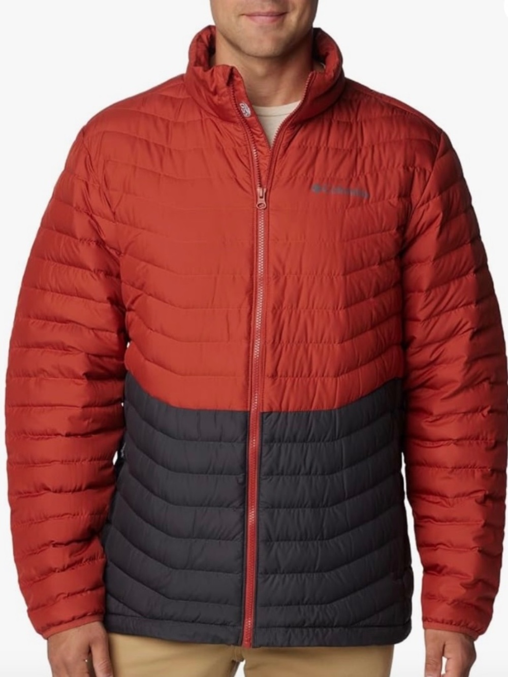 NWT Columbia Men's Westridge Down Jacket SHARK/WARP RED LARGE